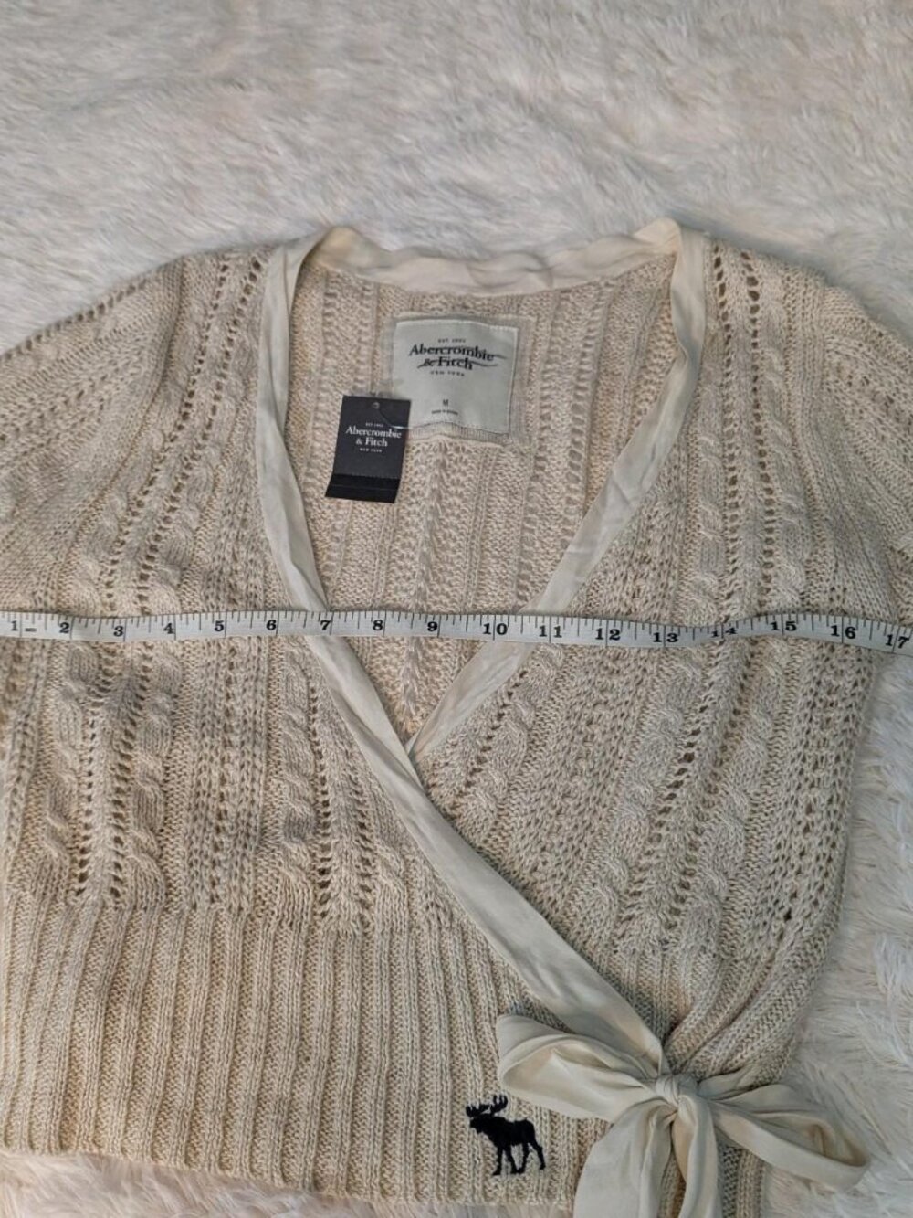 deadstock vintage Abercrombie & Fitch tie front cardigan - Picture 5 of 5